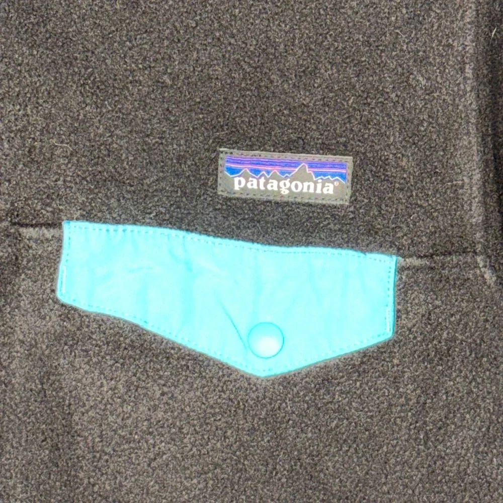 Patagonia Fleece Snap-T Pullover Jacket Black Blue Women's Size M - Picture 4 of 10